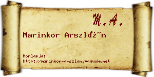 Marinkor Arszlán névjegykártya